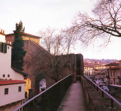 City walls facing the Gate of Porta Romana