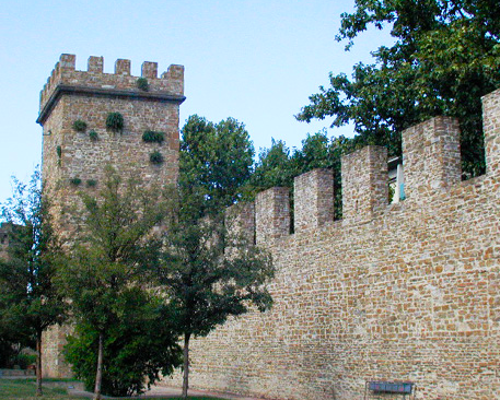 Between Gate of San Frediano & Lungarno Santa Rosa: here the city walls show their original shape re: towers & merlons. It's how they looked before C19th demolition of original circuit.