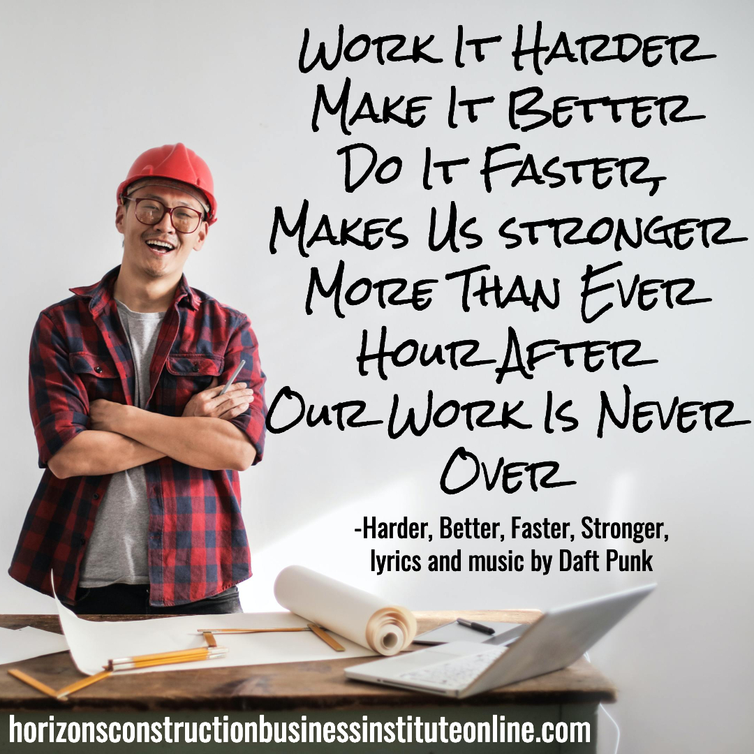 MimsRivera's tweet photo. Work It Harder Make It Better
Do It Faster, Makes Us stronger
More Than Ever Hour After
Our Work Is Never Over
-Harder, Better, Faster, Stronger, lyrics and music by Daft Punk
https://t.co/dQ67nTpFpm #contractors #subcontractors #onlinecourses #daftpunk #harder #better #stronger https://t.co/ckSOmLzpAr
