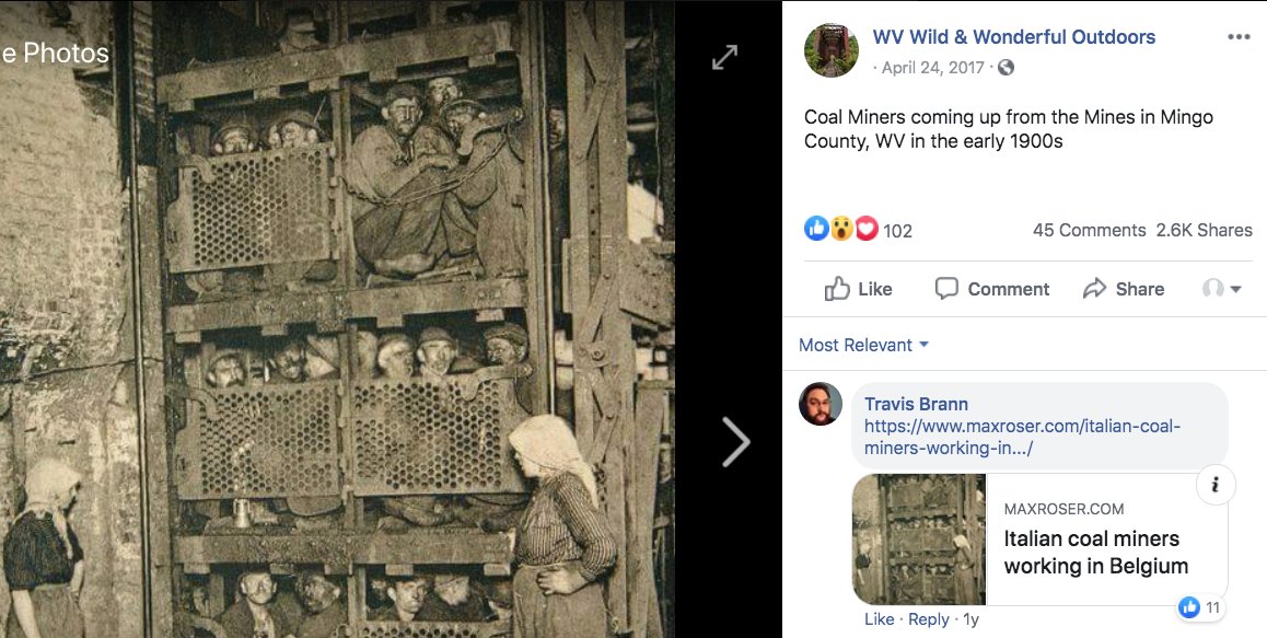 That image was originally misattributed by a Facebook page in 2017 which claimed that it was a photo of coal miners in West Virginia. Then from there it was taken and added to "Irish slaves" posts by whole platoons of unimaginative and fragile racists.