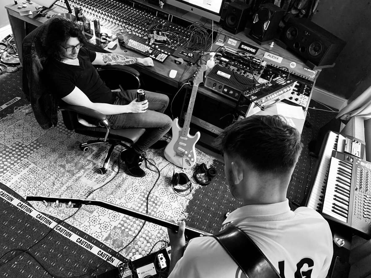 Day 2 complete. Lead guitar and vocals tracked on our new song x