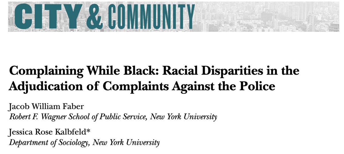 352/ "After controlling for available incident and officer characteristics... black and Latino complainants [of Chicago police misconduct] were 87 percent and 51 percent less likely, respectively, to see their allegations sustained... the disparity... widens in black... areas."