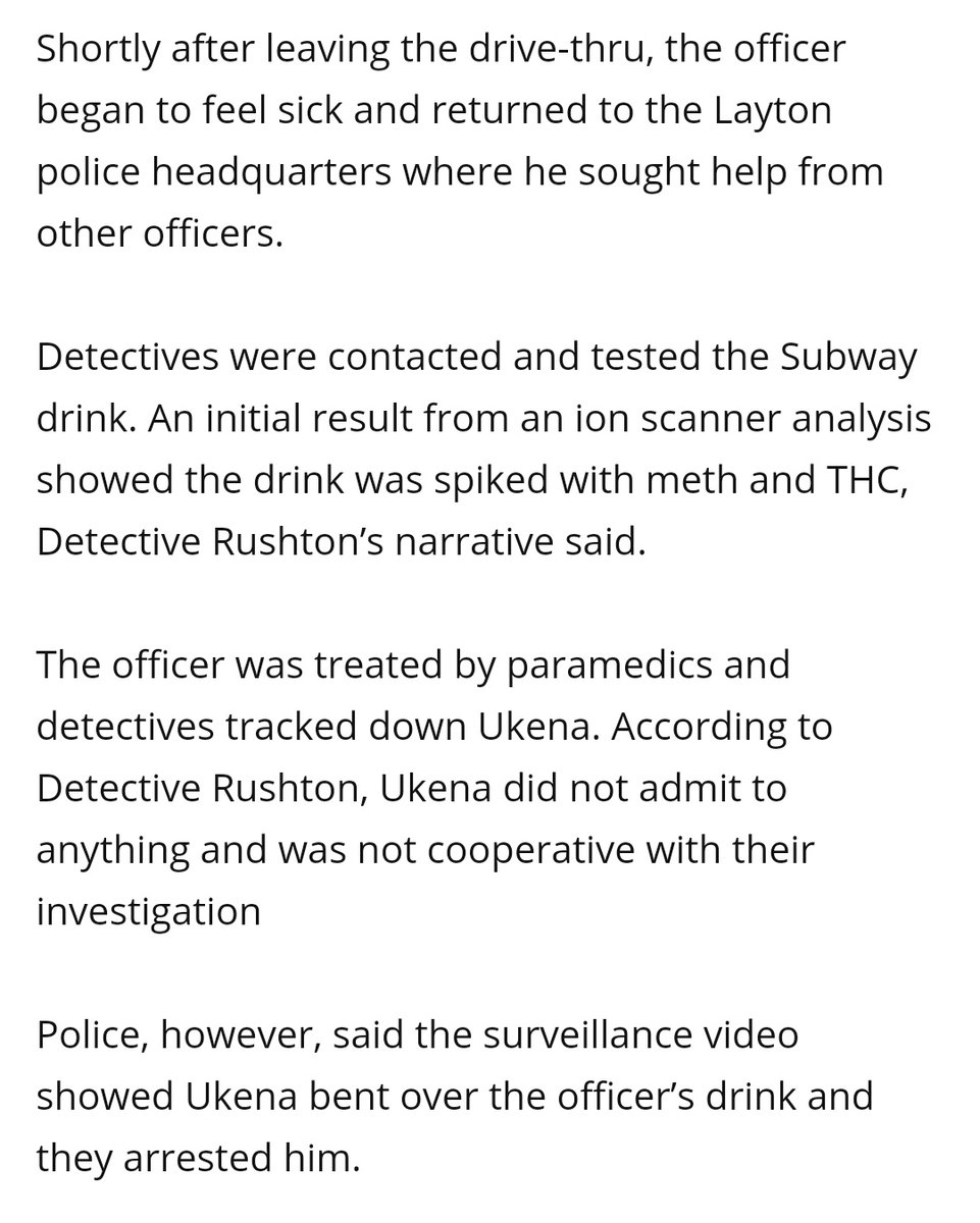 "treated by paramedics", the kid wouldnt admit to anything, but hey they had him on video, getting the cop's drink.