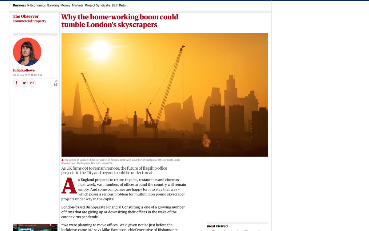 It isn't just about Covid19 falling out of love w/going to the office. It is also time to honestly admit that these horrendous tall buildings, in line w/expectations, have blighted one of the world's best cities. It is almost too late now, but still worth saying enough is enough