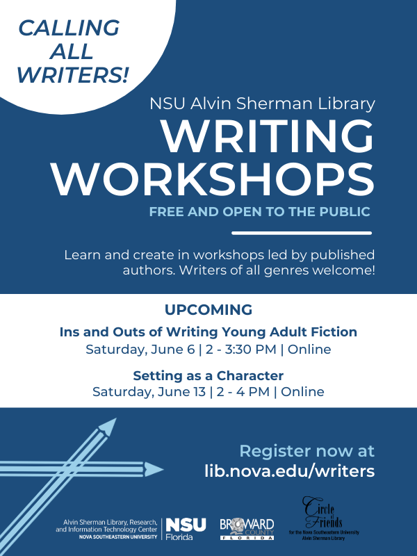 BrowardLibrary's tweet photo. Writing Workshops begin in June - register now at https://t.co/IRzU0iTraW

@ShermanLibrary https://t.co/JCmkT5e4ni