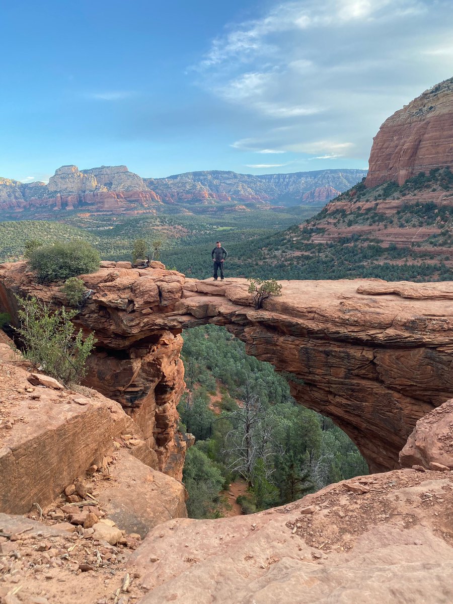 Connecting with nature to find peace in a chaotic time. ☀️ #DevilsBridge #Sedona