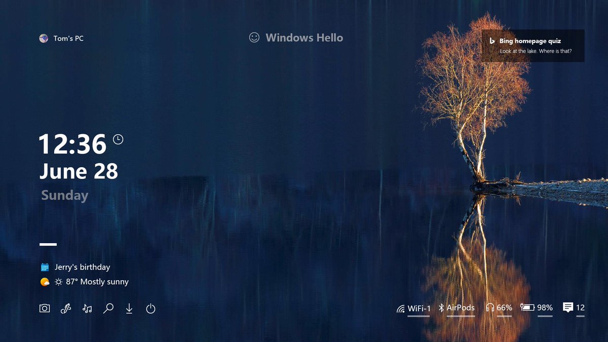 vastglad's tweet photo. #ProjectAcrylic The redesigned lock and login screen. I also add some interesting shortcuts and useful information. :-)
@MicrosoftDesign @panos_panay @itsmichaelwest @tomwarren @zacbowden @Clarkezone @boxnwhisker @zeealeid https://t.co/OYsSP3QnB6