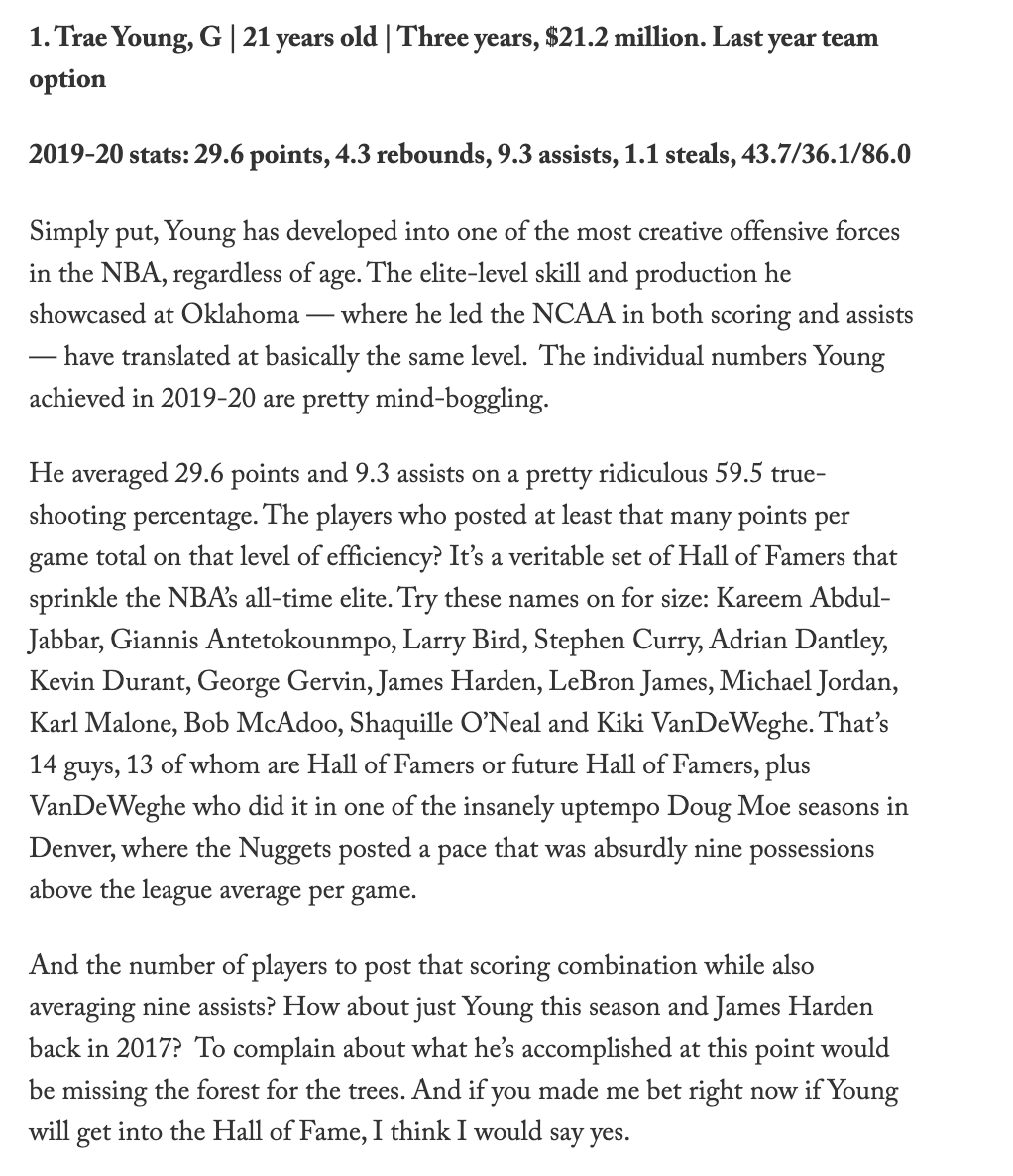 I finished off the 2019-20 Rookie Scale Rankings, including deep dives and breakdowns on all of the young players for…Sacramento Kings:  https://theathletic.com/1821842 Dallas Mavericks:  https://theathletic.com/1817824 Atlanta Hawks:  https://theathletic.com/1545973 (2/x)