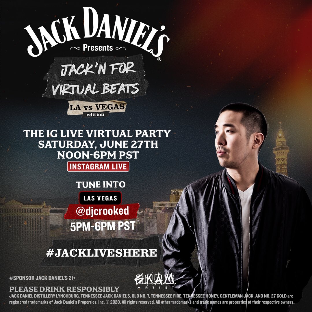 djcrooked's tweet photo. Goin on my IG LIVE today w/the @SkamArtist fam for @JackDaniels_US's "Jack’n For Virtual Beats "
...
12PM - 1PM @DJTRAUMA 
1PM - 2PM @J_Credible 
2PM - 3PM @DJLEZLEE 
3PM – 4PM @djsourmilk
4PM – 5PM @DJPreciseLA 
5PM – 6PM @djcrooked
...
#JackLivesHere #JackLive https://t.co/DGncoyWBsU