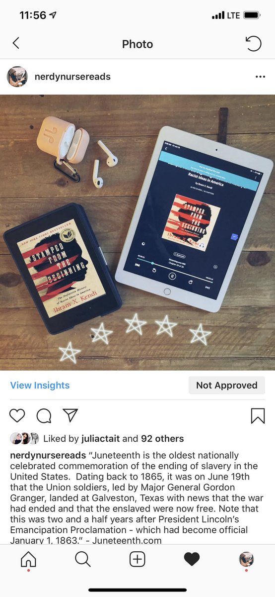 I attempted to promote my IG post with my review of Stamped from the Beginning but IG rejected my request. They said it’s too political!! WTH Instagram!!! Anyone else find this suspicious???? I’ve appealed the decision but that was Wednesday and it’s still pending!
