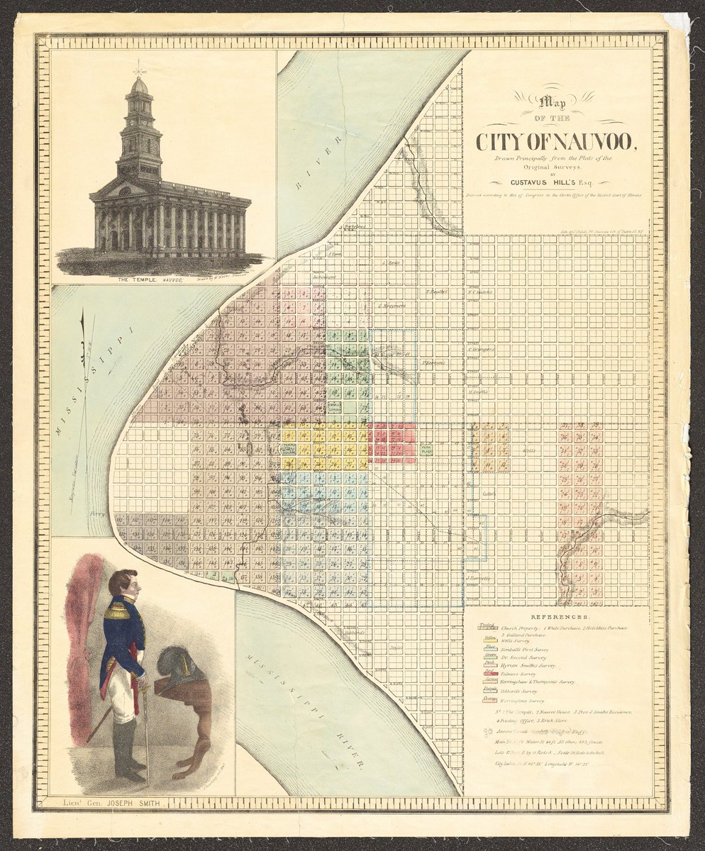 By 1844, the Mormons had been settled in Nauvoo, Illinois, their own city-state on the Illinois banks of the Mississippi River, for five years. The city housed around 12,000 citizens, with thousands more in outlying communities. It was larger than even Chicago. /2