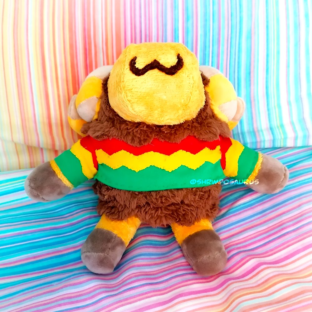 shrimposaurus's tweet photo. I really wanted a plush of my favourite villager Curlos, so I tried to sew one myself. He's wonky and silly lookin' and I love him. #animalcrossing #AnimalCrossingNewHorizons #ac #curlos #accurlos #sheep #plush #craft #ACNH https://t.co/JTDGeMsB0C