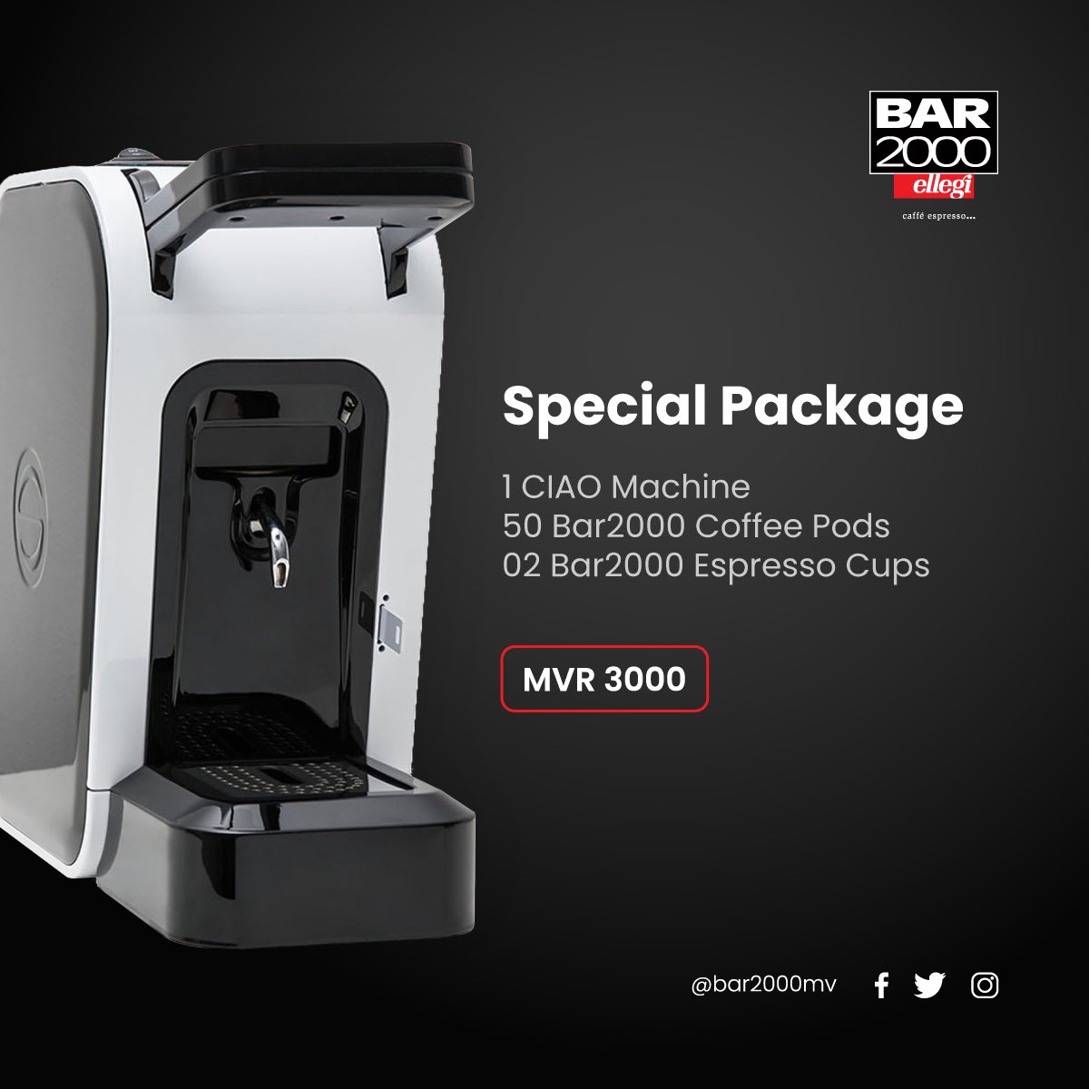 BAR2000 on X: The CIAO Machine - a real jewel of Italian technology. Brand  new small pod machine with an innovative & appealing design, ideal for  #homeuse and at your #workplace. #ciaocoffeemachine #