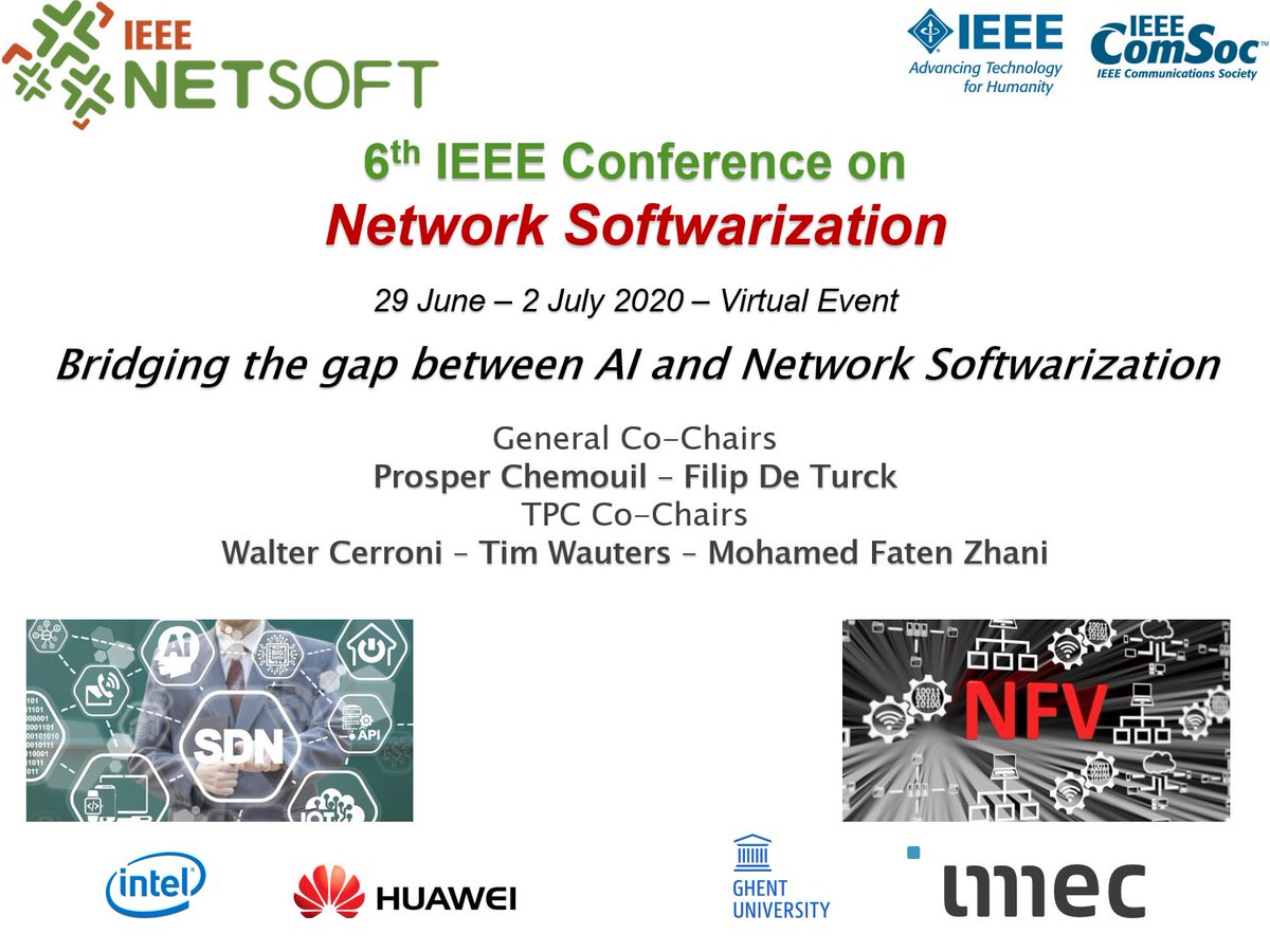 Looking forward to <a href="/NetSoft2020/">NetSoft2020</a>, starting on Monday, 350+ participants, normally in Ghent, Belgium, but now fully online with an advanced event management system to provide an engaging event experience, looking forward to meet you there! <a href="/ComSoc/">IEEE ComSoc</a> #IEEE