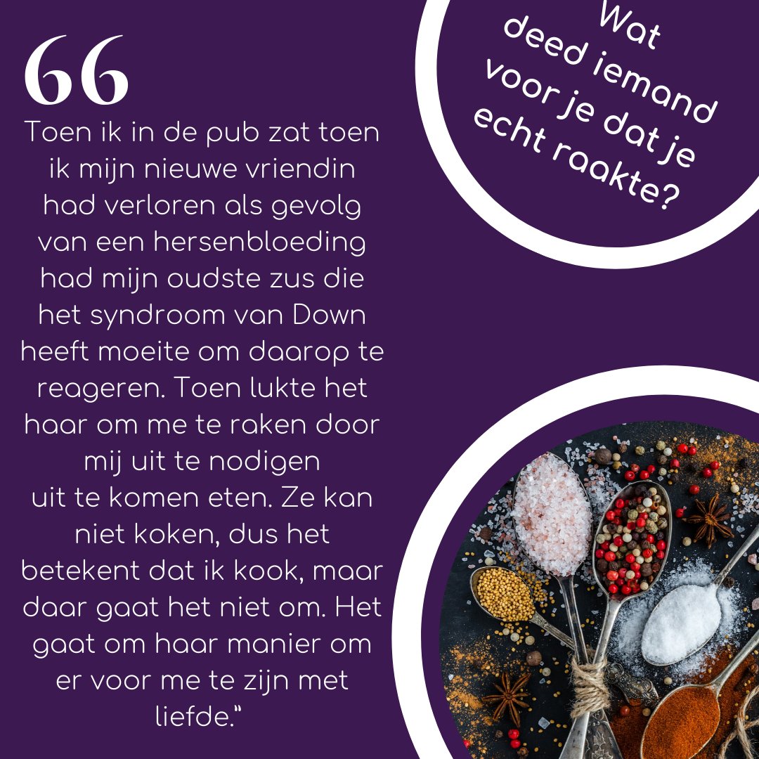 Ik vraag mensen om mij te vertellen over een situatie waarin iemand iets voor hen deed dat ze echt raakte. Daar krijg ik vaak de mooiste antwoorden op, waaronder deze.
#supportpower #daslief #steun #veerkracht #zingeving #samen #mentaleweerbaarheid #samensterk #inspiratie