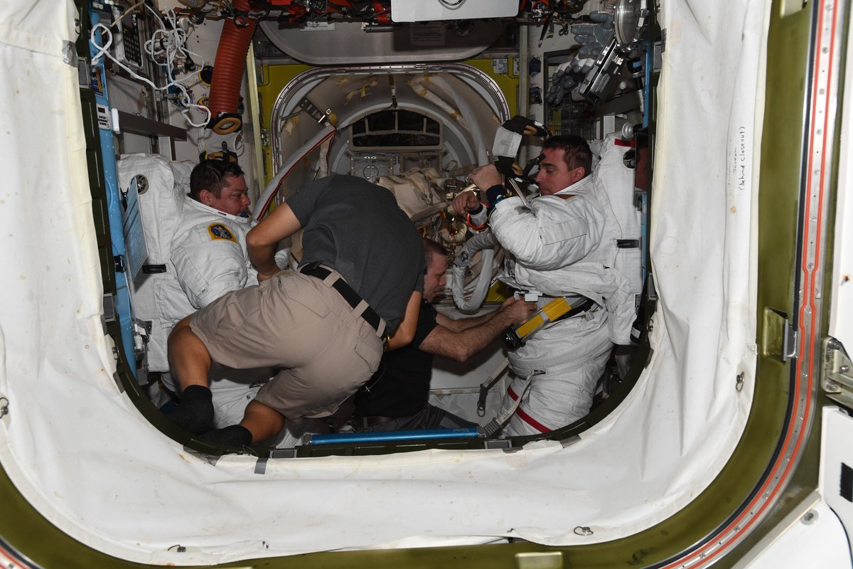 Astronauts cherish every opportunity to be part of a #spacewalk, and yesterday was no different. @AstroBehnken and I completed the first step in updating the external batteries which are connected to the outboard starboard solar arrays on @Space_Station.