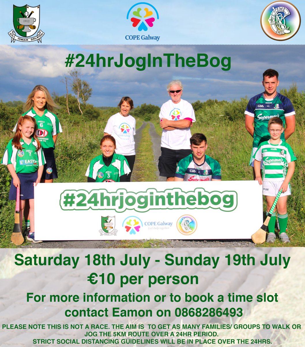 KillimordalyGAA's tweet photo. #24hrJoginthebog
**WALK or JOG or RUN**
Killimordaly GAA Club and Kiltullagh Killimordaly Camogie Club have joined forces for one BIG club fundraiser to raise much needed funds for both our pitch development and COPE Galway. https://t.co/ix0bRNB4LB