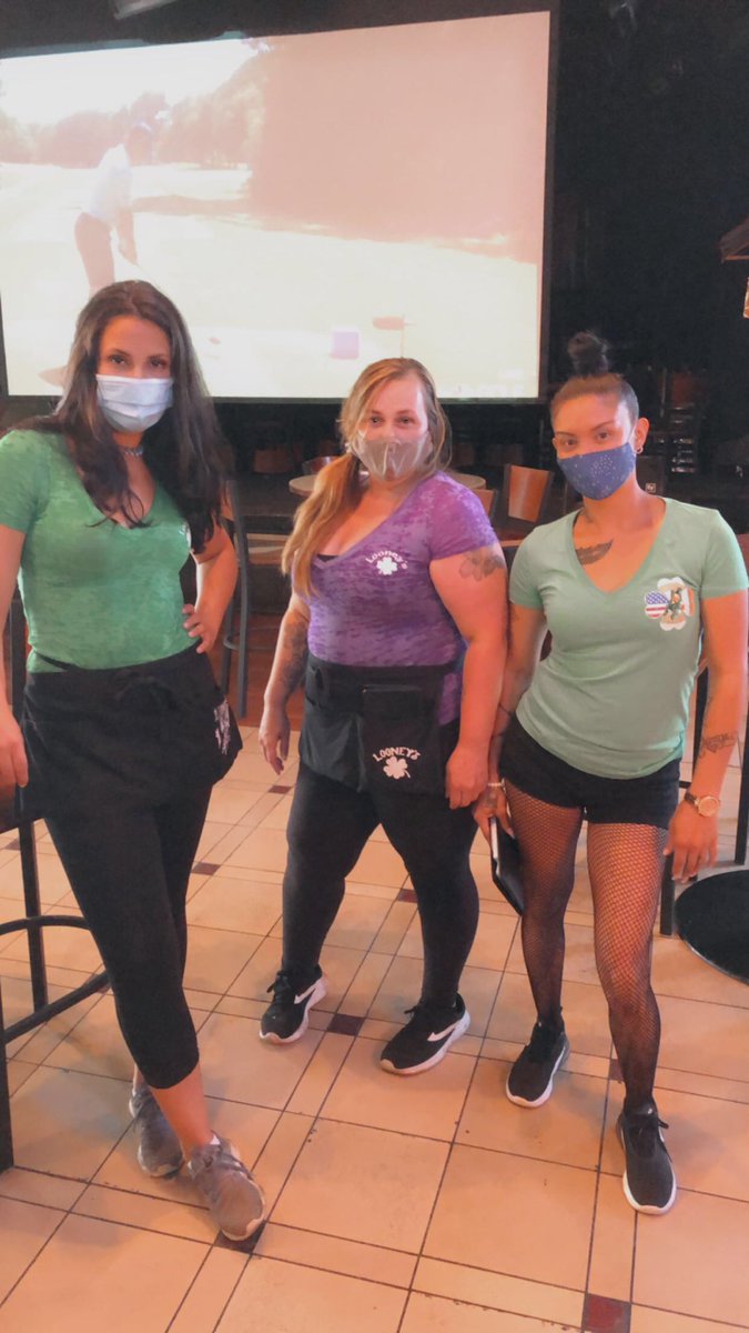 Looneys_Maple's tweet photo. This is the new norm. Crazy life we live. We’re just trying to make the best of it while keeping our staff and guests safe! 💚🍀 Come in today and support your local businesses! #maplelawn #looneyspub #supportlocal https://t.co/PuUrLAf1sv