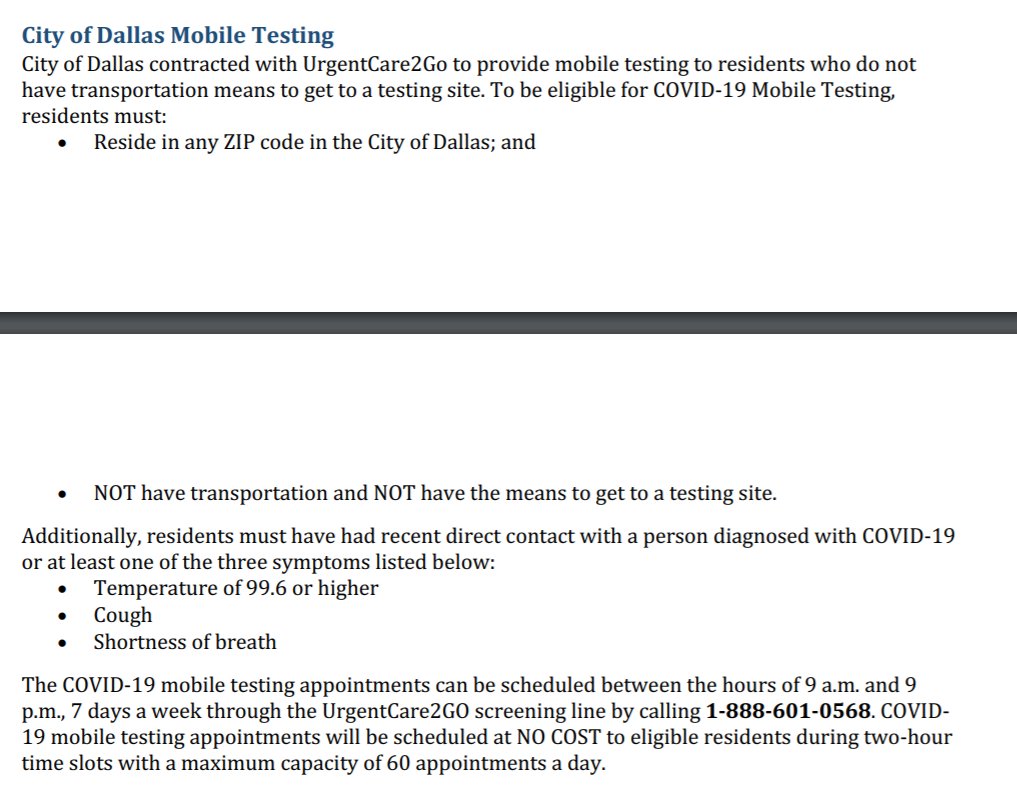 There is ONE SINGLE mobile testing program for a metropolis of two million people.