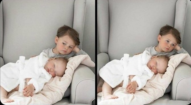 R2MPL's tweet image. التقط والدهما ، هذه الصورة وعلق عليها قائلاً يبدو انه مستاء لانه لم يعد الفتى المدلل في هذا البيت.