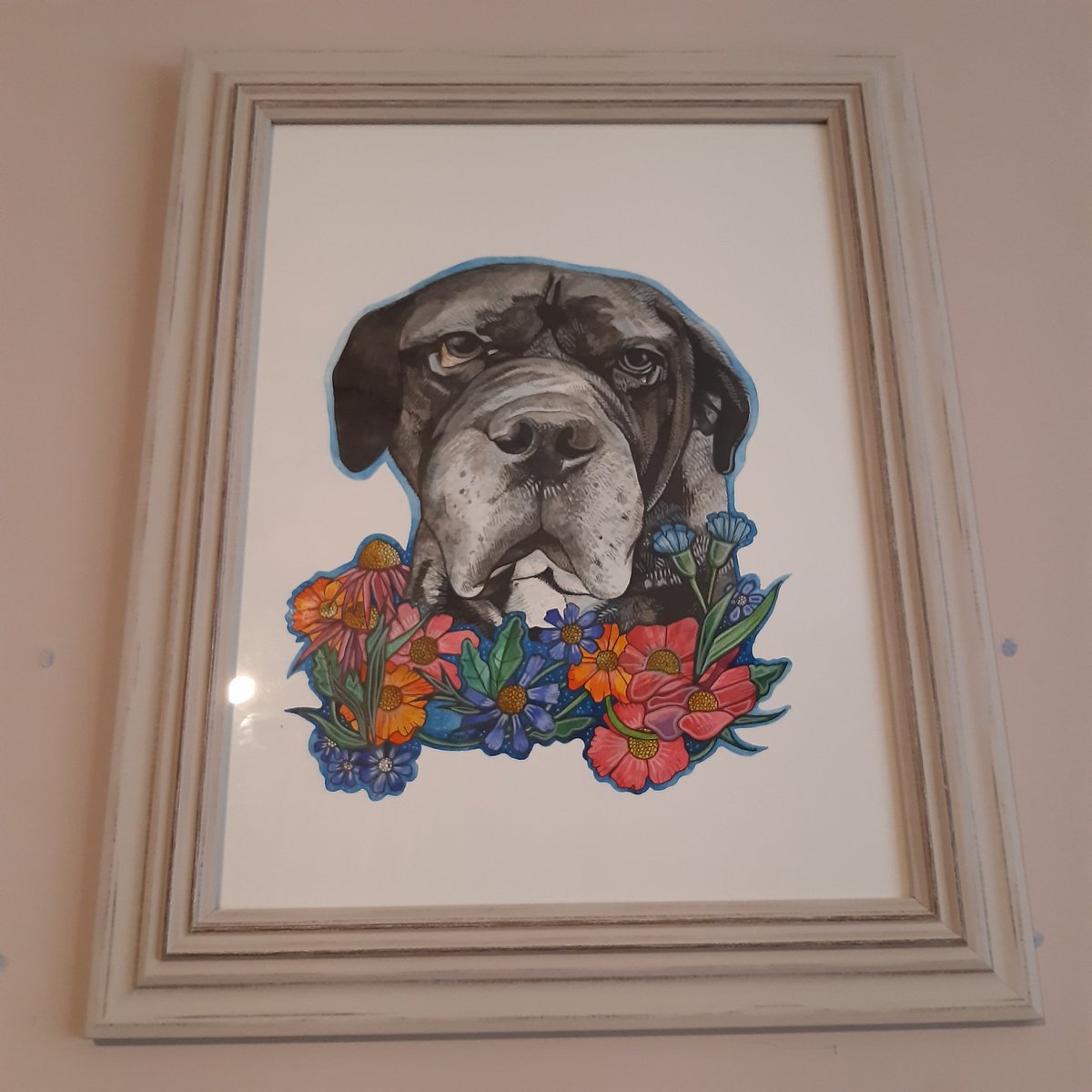 PositiveVictim's tweet photo. Our lovely friend asked her talented friend to draw our gorgeous boy Frank. 
What a beautiful tribute, me and Alex think it's perfect. 
#goodboyfrank https://t.co/yy92QfCDBy