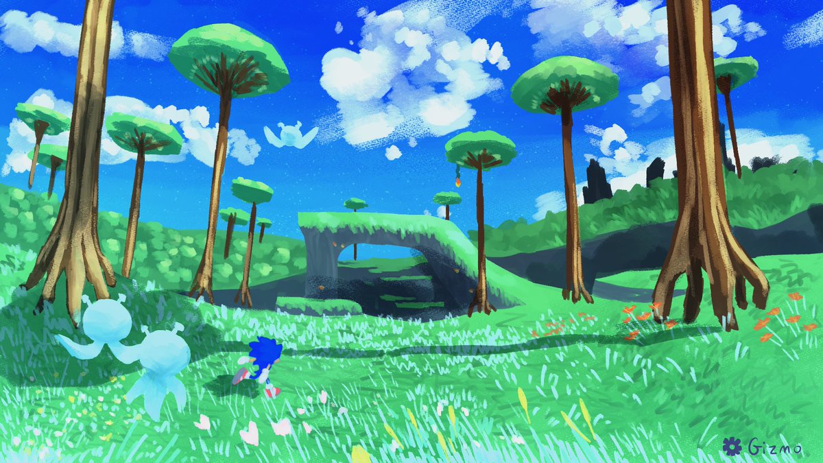 RocketDoesArt's tweet photo. I've finally been playing Gens! Planet Wisp fills me with pure joy. The music, the color pallete, the WISPS...! Could not resist painting. #sonicthehedgehog #sonicgenerations #soniccolors #planetwisp #fanart https://t.co/mAkPBA5CJT