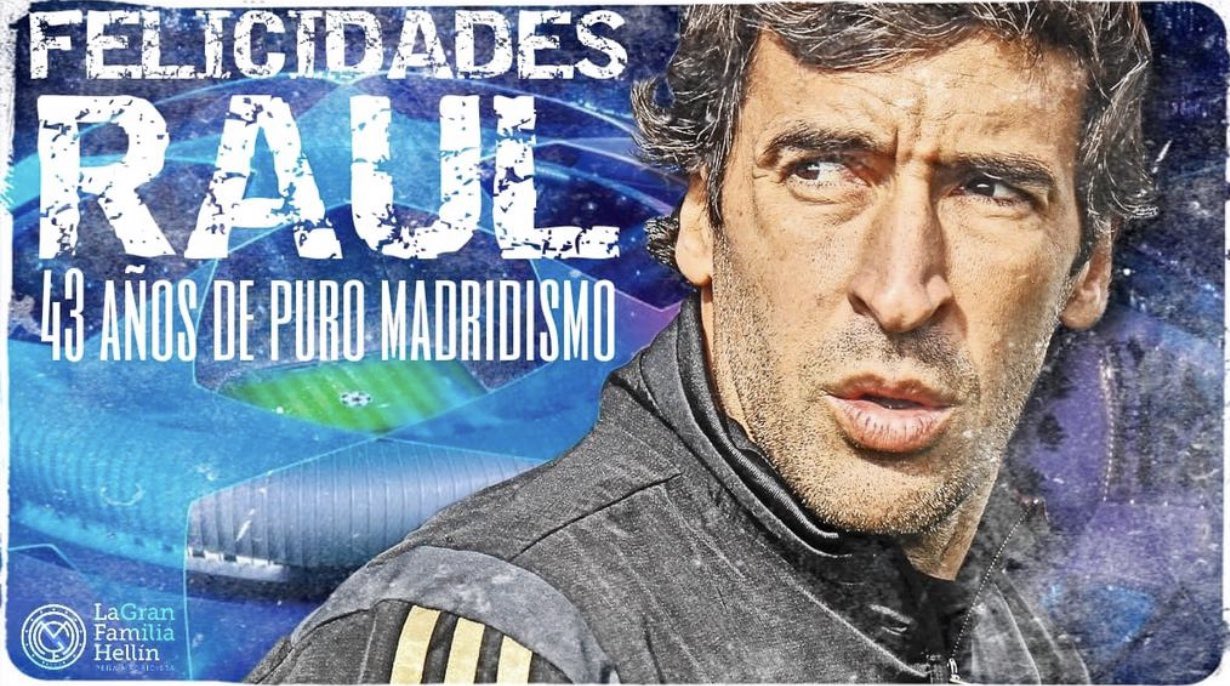Happy birthday Señor!!!Simple reason why I felt in love with Real Madrid. Raul Gonzalez  