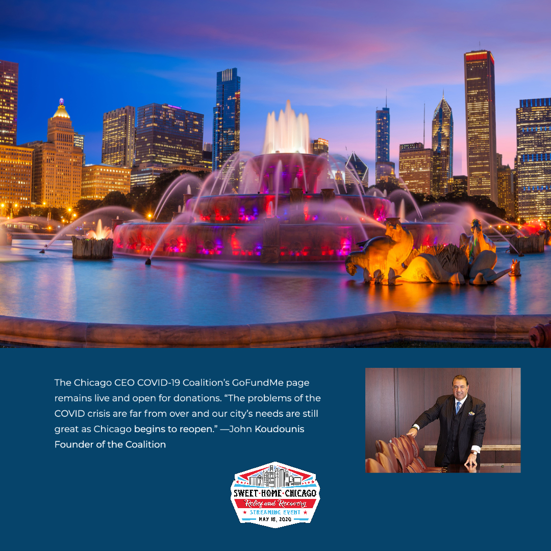 SweetHmChi's tweet photo. The Chicago CEO COVID-19 Coalition’s GoFundMe page remains live and open for donations. The problems of the COVID crisis are far from over and our city’s needs are still great. Donate HERE: https://t.co/RQRi27qFii, or text SWEETHOME to 41-411

#SweetHomeChicago #Chicago #COVID19 https://t.co/RfiRIAnVnD