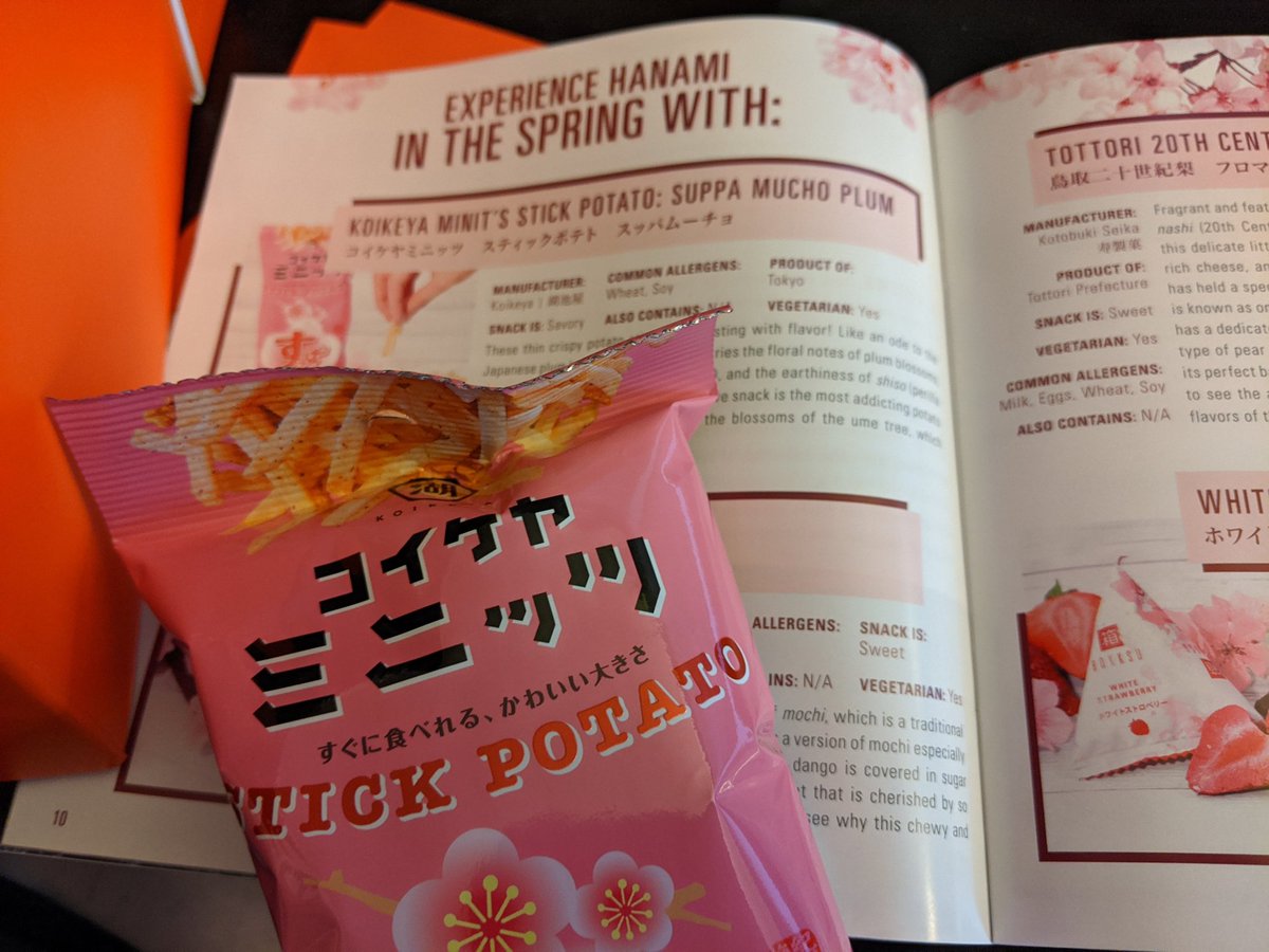 I'm gonna do a snack a day (which will be hard for me cause I tend to be very tempted to just pick at stuff) im gonna try Koikeya Minit Stick Potato: Suppa Mucho Plum flavor first!