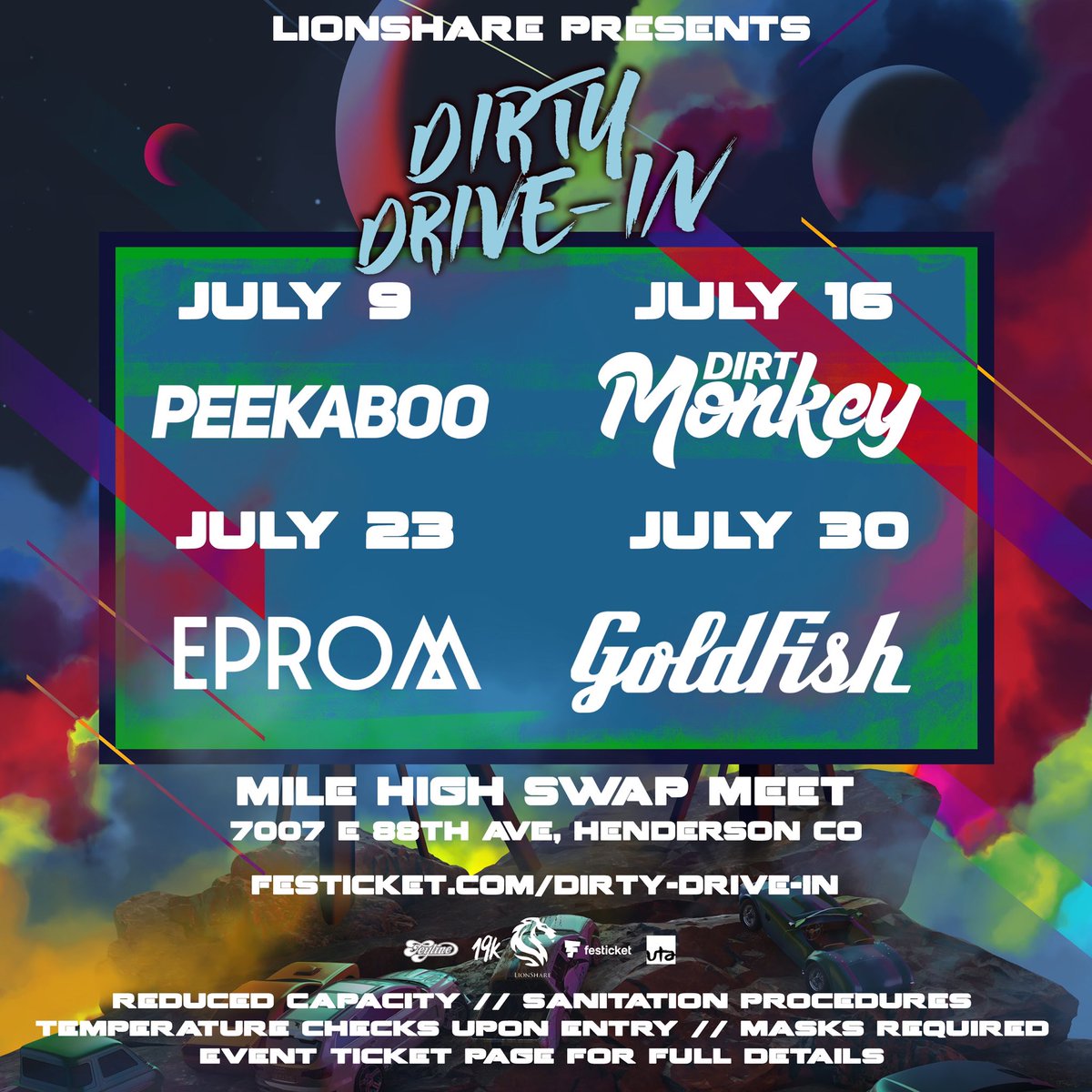 SightSoundSteph's tweet image. #DenverCO check out the #DirtyDriveIn series with #Peekaboo #DirtMonkey #Eprom and #Goldish. 

Tickets: festicket.com/eventgenius/di…