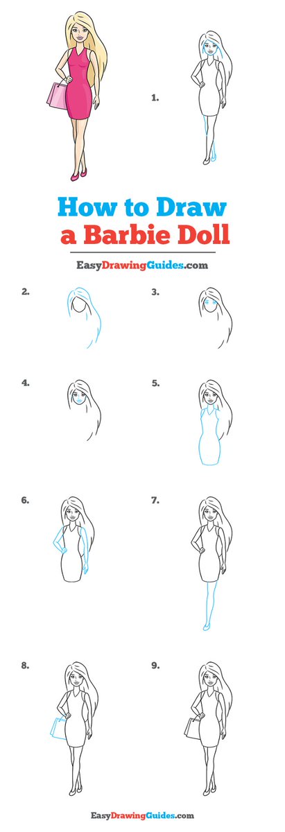 How to Draw a Girl in a Dress - Easy Drawing Tutorial For Kids