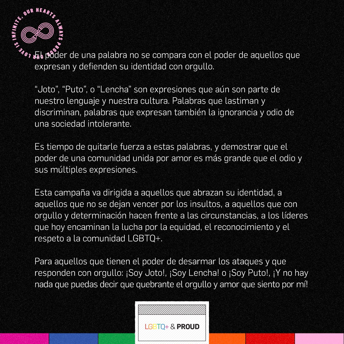 BipolarMexico's tweet photo. El orgullo lo vence todo. 

Quitemos poder a las palabras que están hechas para lastimarnos y demostremos que el amor es más fuerte que el odio. 

#OrgulloNoInsulto #lgbt #pridemonth #pride #pridemonth2020 #loveislove #orgullonoinsulto 
feat. @heellofer https://t.co/e3QGIKdbNE
