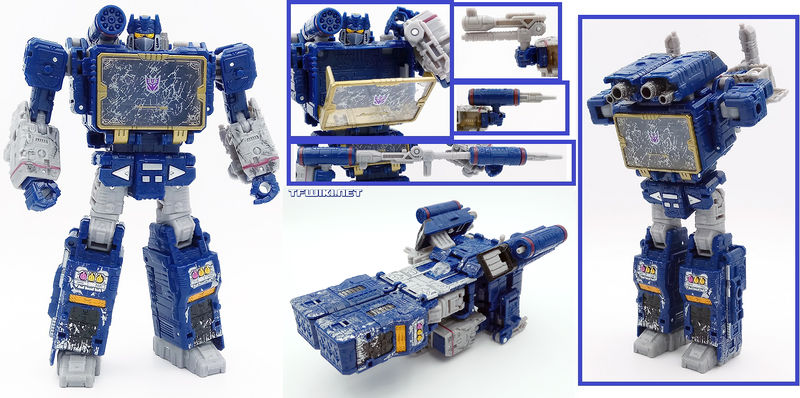 Yeah, I don't really gey what he turba into either but be honest, we keep our Soundwaves in bot mode 99% of the time anyway.This is the best Soundwave bot outside of MP and he already has an extensive set of chest bursters to accessorise with.