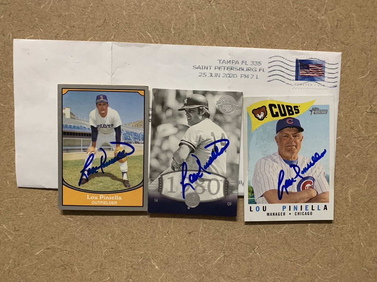 #LouPiniella #baseball @MLB @MLBONFOX @MLBPAA #TTM #Memorabilia #Autograph @Cubs @Yankees #Autographs #AutographCollector #AutographCollection #GreatGuy #ThankYou #TTMSuccess #TTMAutographs #MailDay