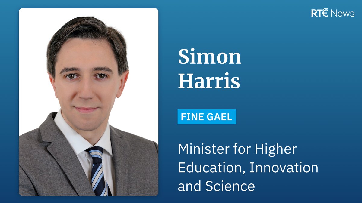 Simon Harris, Fine Gael, is Minister for Higher Education, Innovation and Science