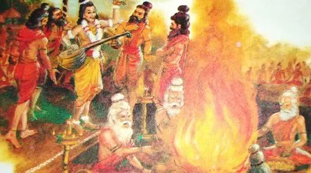 He raised the question as to whom among the three God's - Lord Brahma, Lord Vishnu and Lord Shiva should the result of sacrifice go? That started the argument on who was the greatest of the Trimurti.