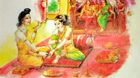 He foretold people's future. In this course he realized that Padmavati was daughter of the King of Sky. He made his way to the palace and took a fortune telling session for Padmavati. He told that the reason for Padmavati's sarrow is a young man she had seen in the forest.