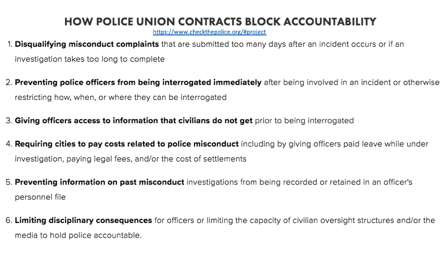 Some police departments allow 3-5 days before investigating their officers. This can be used as a window to cover up misconduct. #CheckThePolice has a database of police union contracts. Call your local department and ask about theirs. Report here: tinyurl.com/yajlba5k