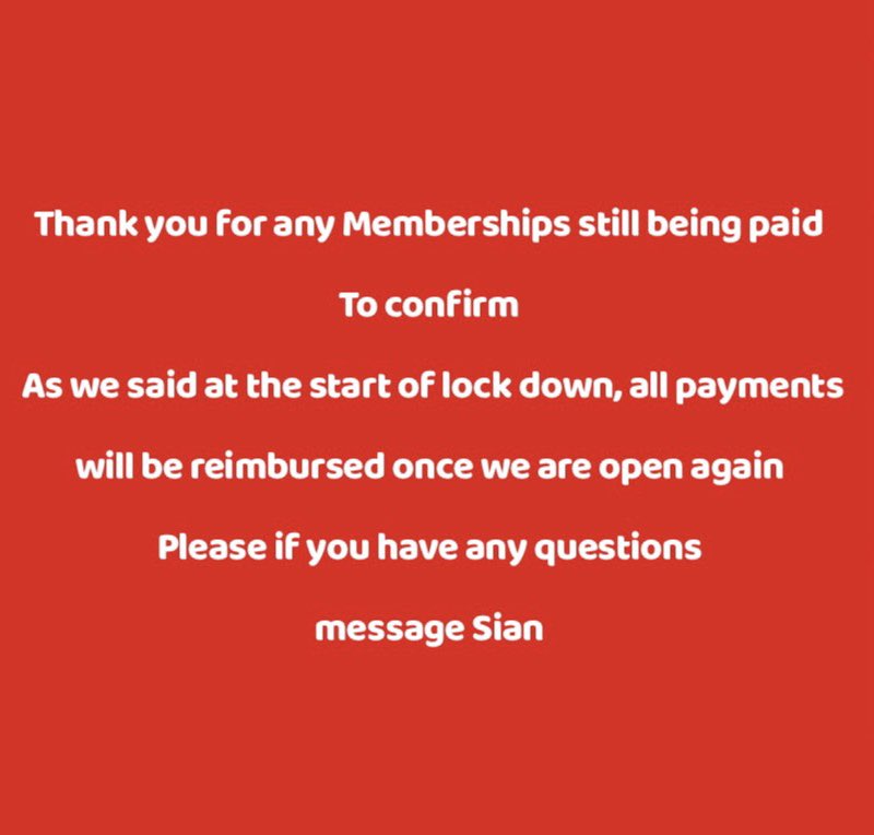 BodywizeGym's tweet photo. Membership post ....
Thank you all for your continued support 🥰
We really are hoping for an open date soon...🤞
Just to confirm that any memberships paid will be reimbursed upon opening 
And if you have any questions please get in contact 
Many thanks
Sian 💪 https://t.co/bgQOtM4v8M