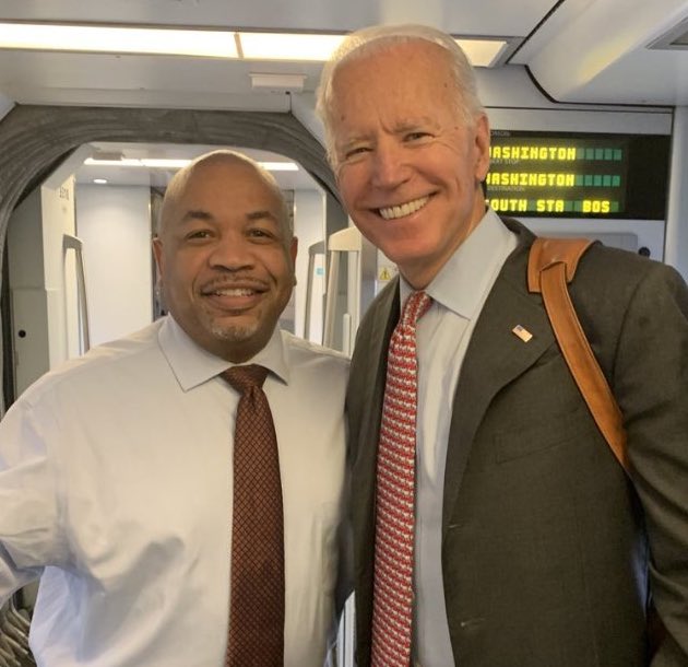 3) They take the Amtrak and pose with Carl E. Heastie