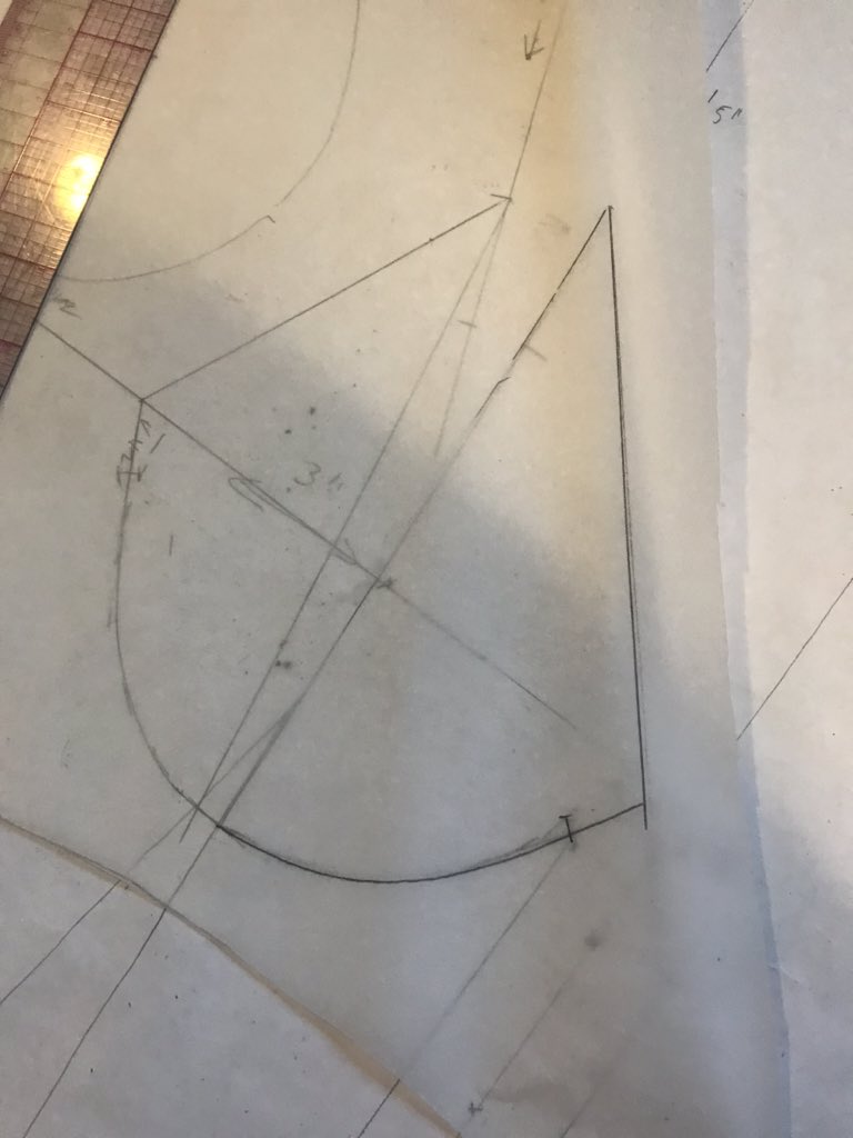 This is why the bust dart needs to go to the shoulder. When you trace off the cup, you trace one side, then line up the top and trace off the other, closing the line on the bottom to creat gathering. I opened mine further to add in a couple of inches of gathering.