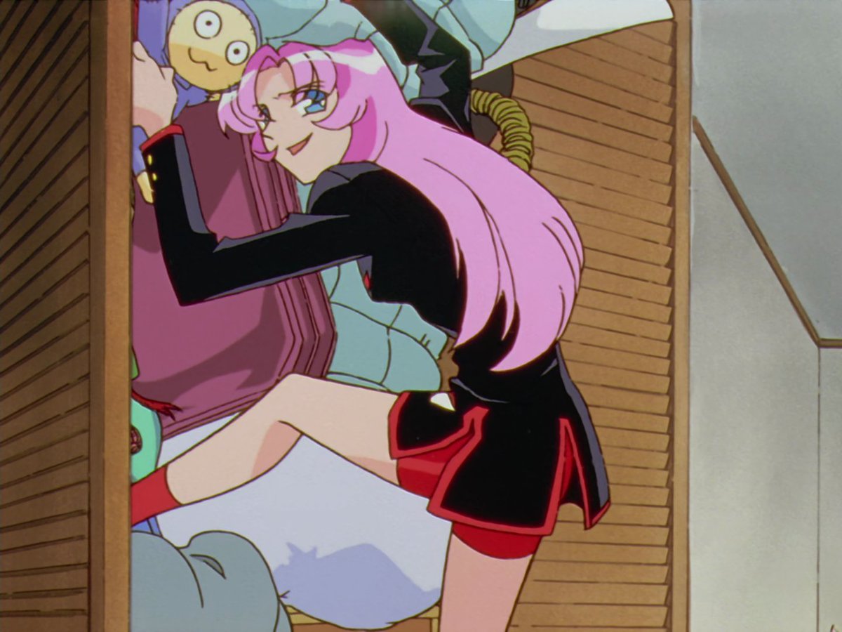 Utena stuffing her junk in the closet is a metaphor for her emotional baggage, Anthy cleaning the room by herself is clearly a representation of her role as a servant.