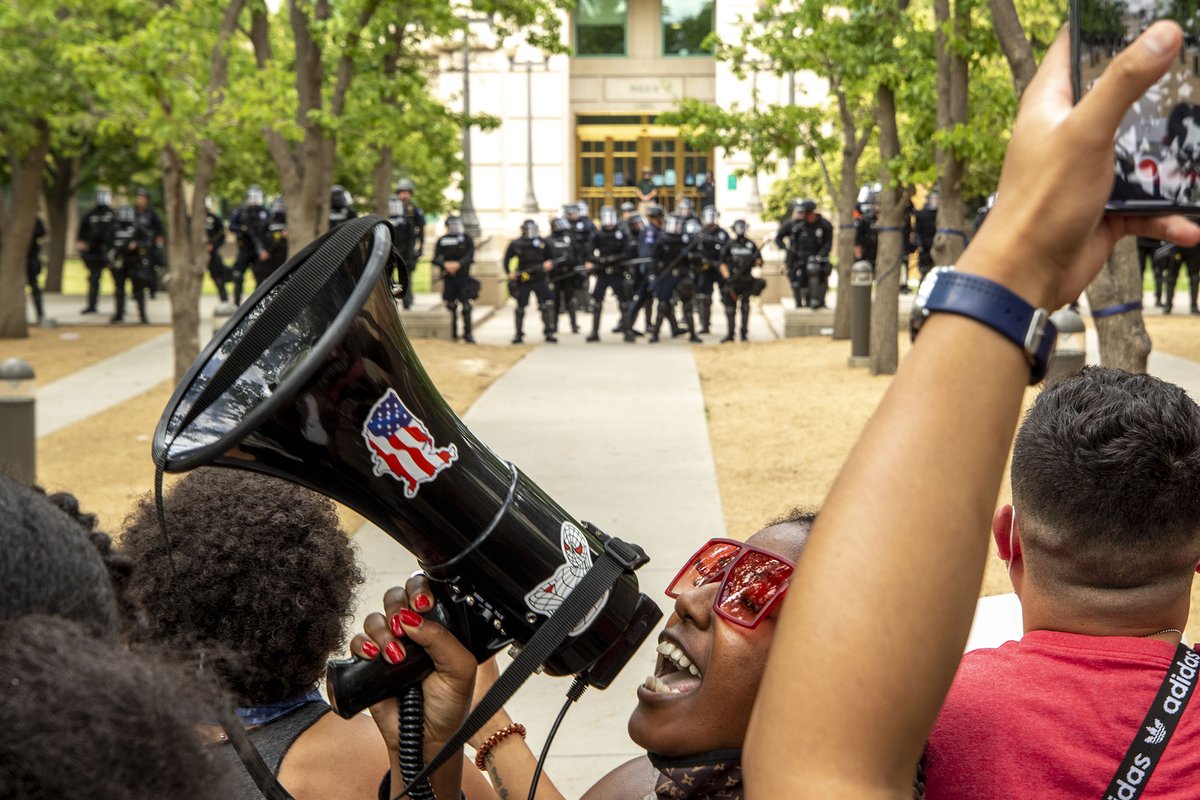 Here's a few more from this afternoon, which saw an appearance from Elijah McClain's mother, Sheneen, and many students speaking on racism and police brutality - in addition to the big march. There will be a violin vigil later, which I'm waiting for now.