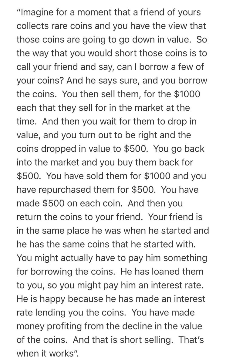 AmandaCStocks's tweet photo. This is the best definition of “Short Sell” ive come aross! I found it in “Better on zero” netflix documentary. When @BillAckman shorted Herbalife for 1B. This definition come from him https://t.co/NlHAMaV1do