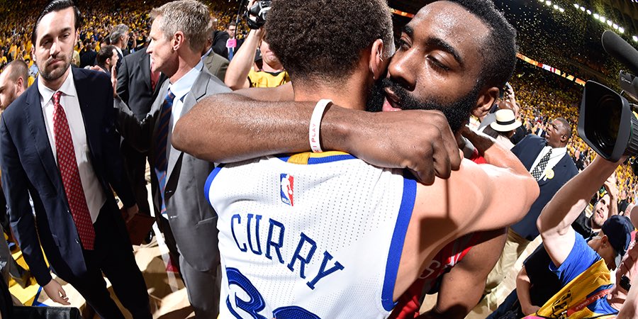 2019 Western Conference SemisSteph: 23.8 | 4.7 | 5.0 on 40.3/27.9/90.3Harden:34.8 | 7.0 | 5.5 on 44.3/35.1/82.0• Harden with 38 in Game 4 • Steph with 33 in Game 6 2nd half• Harden drops 35/8/5 in Game 6 • KD misses half of G5; all of G6 Warriors take series in 6