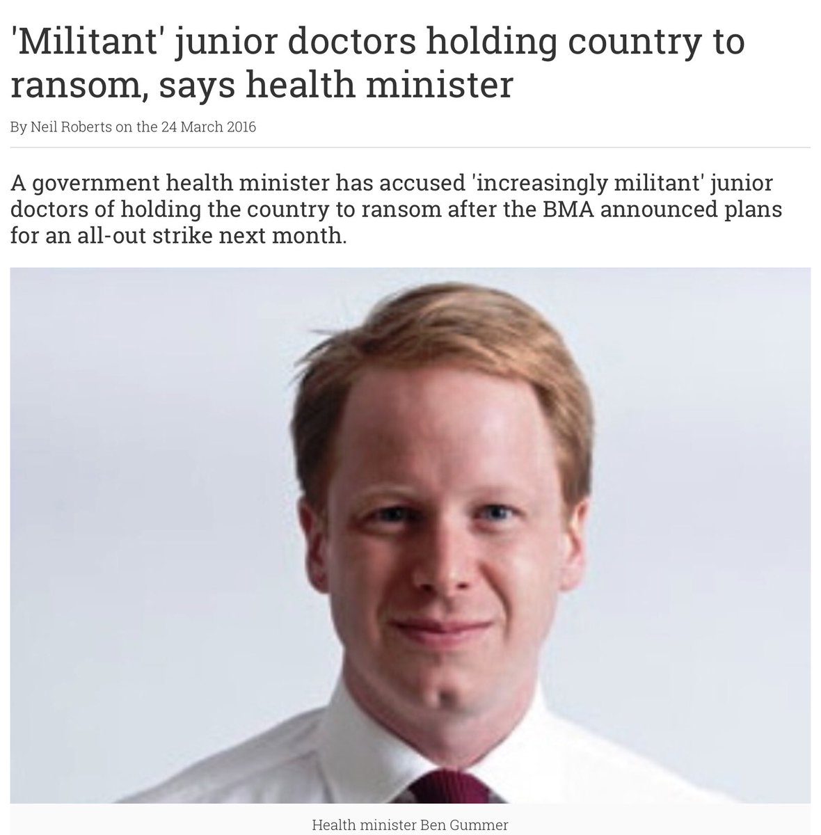 Also, never ever forget how viciously the Right demonised junior doctors for going on strike. The same people now writing up junior doctors as heroes bla bla bla