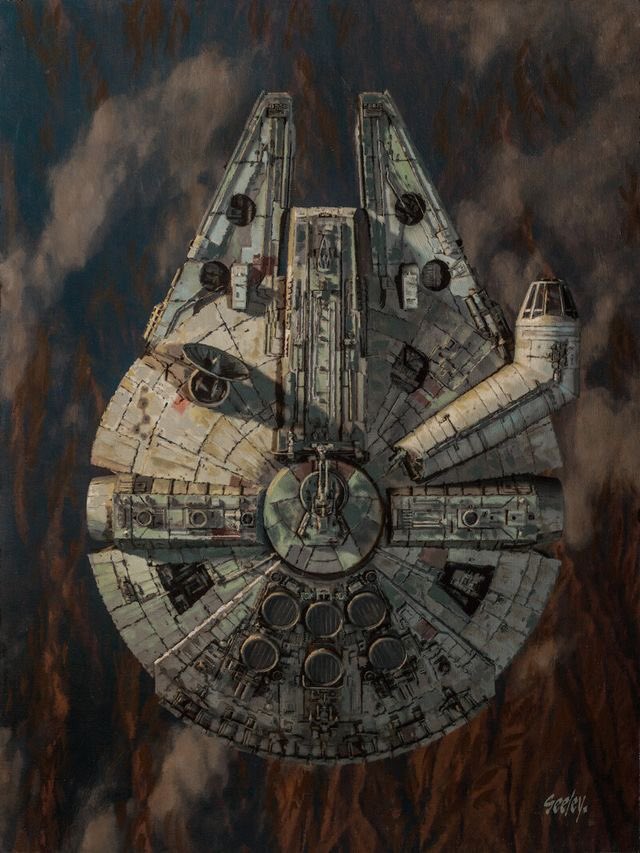 Incredible art by Dave Seeley. #starwars #starwarsart #art #milleniumfalcon