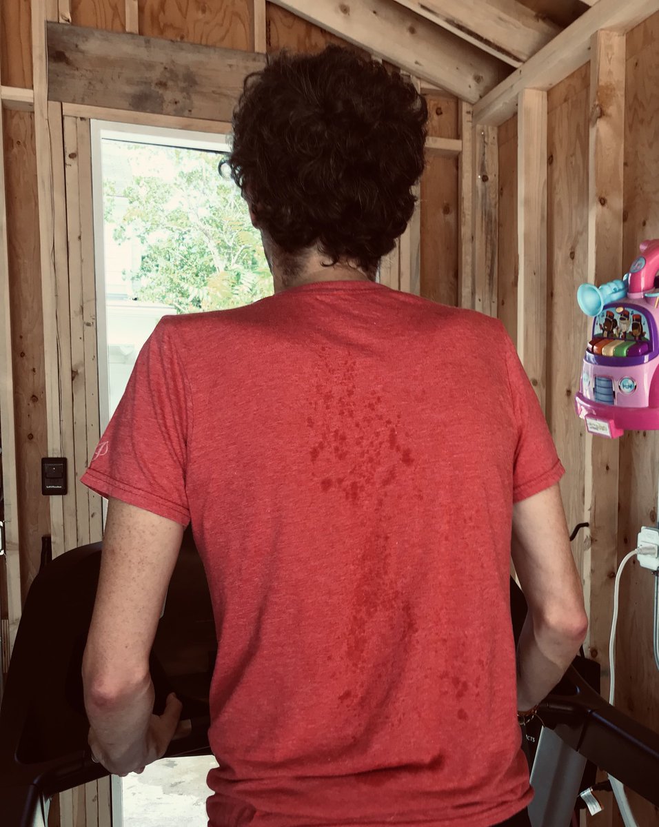 At first blush you may be thinking why would this guy post this picture? Well, this guy happens to be 3 years into a fight against ALS. Happens to have just worked out for 30 minutes. And those spots on his shirt are sweat—the first time that has happened in one year.