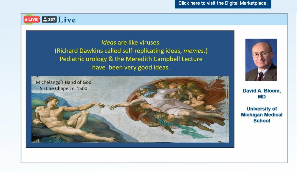 UrologYiLi's tweet photo. The legendary Dr. Bloom explains the origins of memes. @SPU_Urology #SPULive https://t.co/r6qs9OoQgw