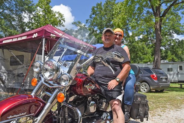 Mike has been married for 28 years now and has now amassed 4 different bikes that he keeps on the front yard. He’s not flashy, a simple Harley shirt and basketball shorts are all you’ll find him in when he hits the open road. And that’s just the way his wife Donna likes it.